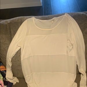 White shirt with sheer sections